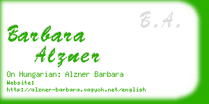 barbara alzner business card